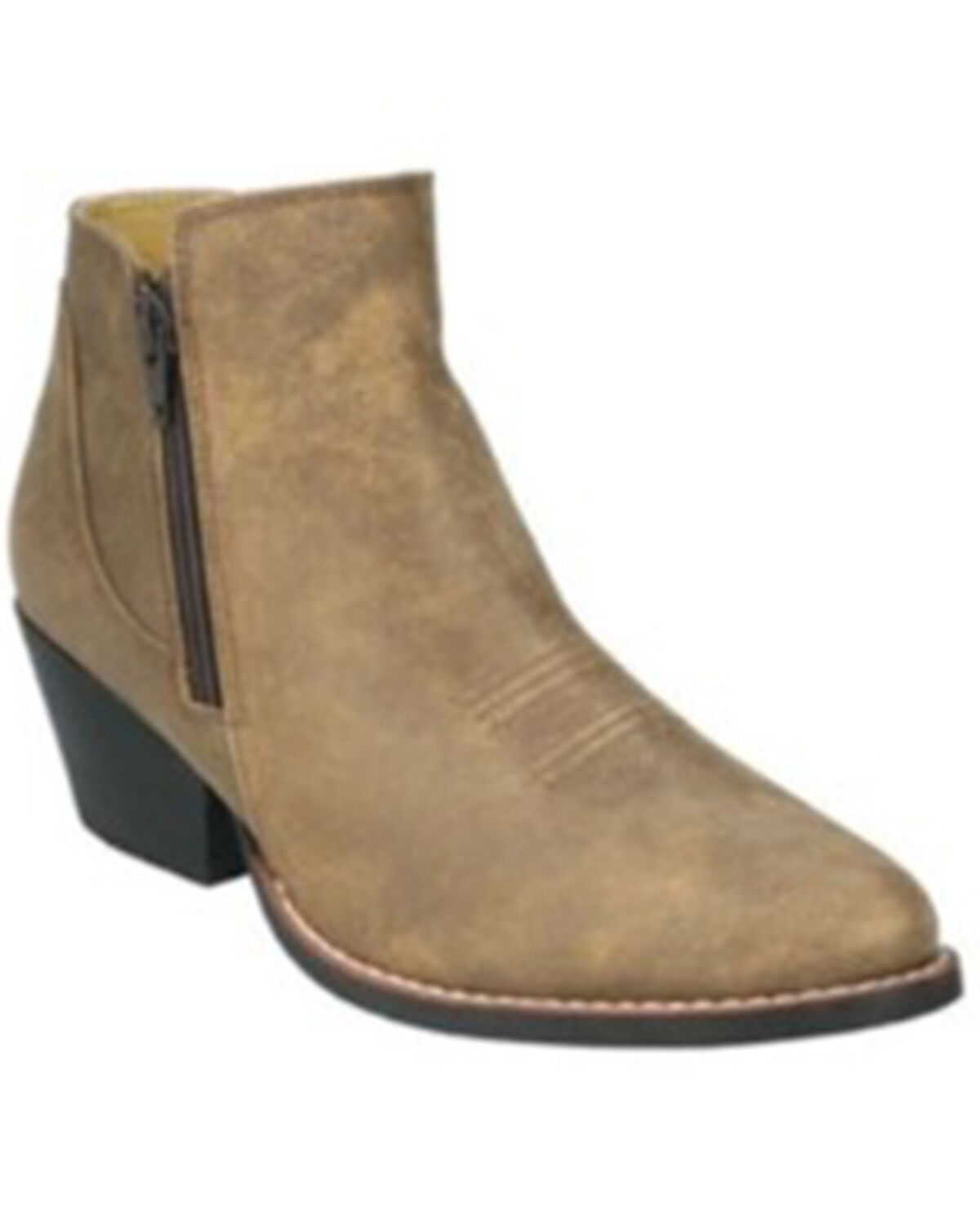 Image #1 - Smoky Mountain Women's Emily Distressed Western Booties - Round Toe, Brown, hi-res