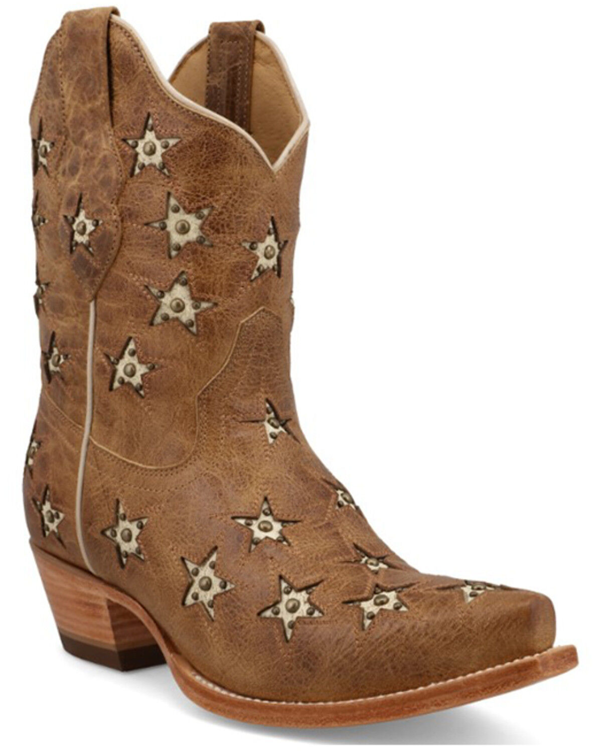 Image #1 - Black Star Women's Marfa Shortie Western Boots - Snip Toe, Caramel, hi-res