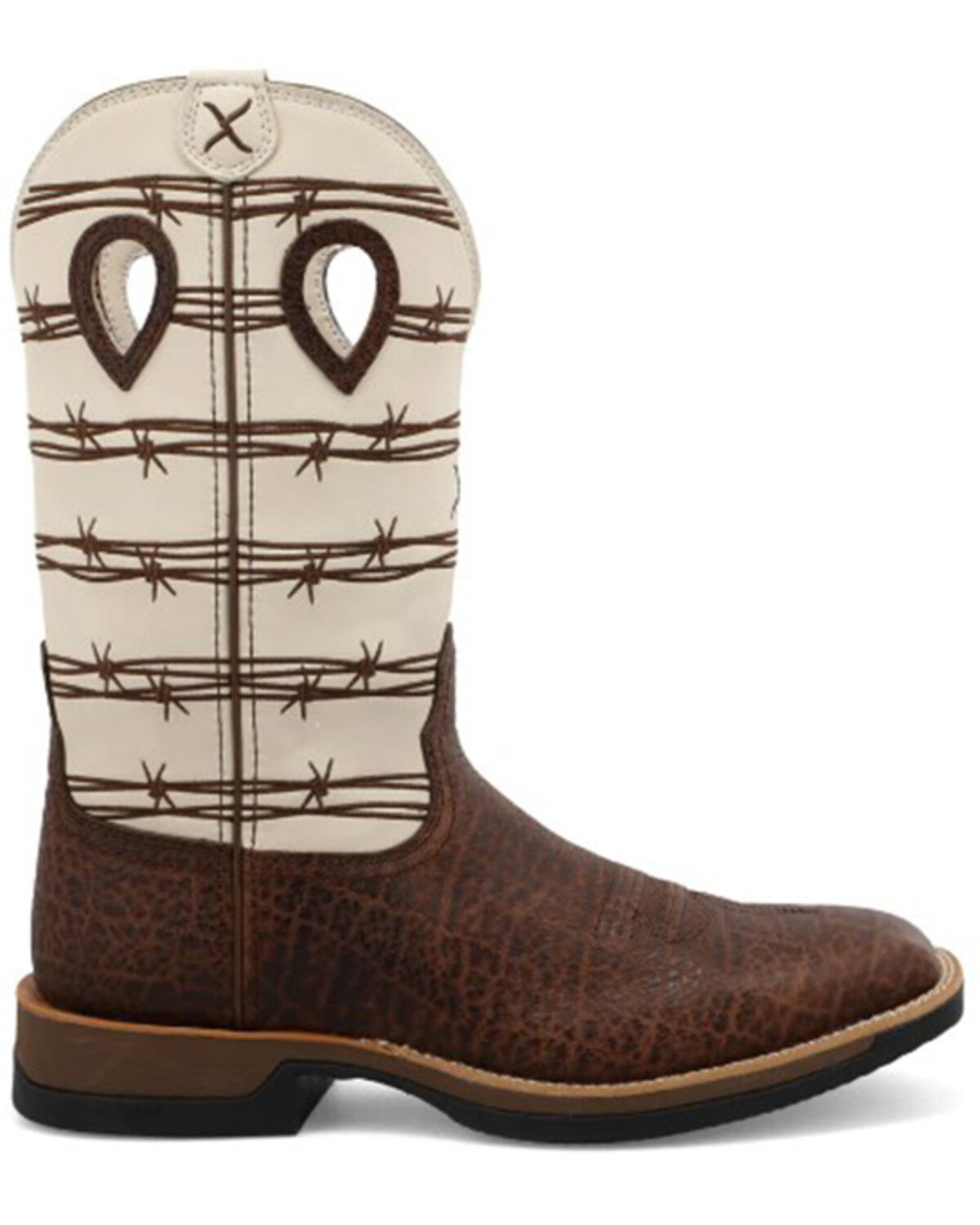 Image #2 - Twisted X Men's 12" Elephant Print Tech X Western Performance Boots - Broad Square Toe, Cream, hi-res