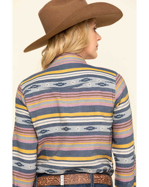 Image #5 - Ariat Women's R.E.A.L. Sunset Beauty Long Sleeve Western Shirt, Blue, hi-res