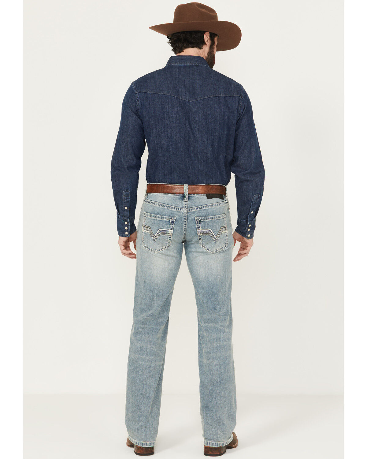 Image #3 - Rock & Roll Denim Men's Pistol Light Wash Straight Leg Denim Jeans, Light Wash, hi-res