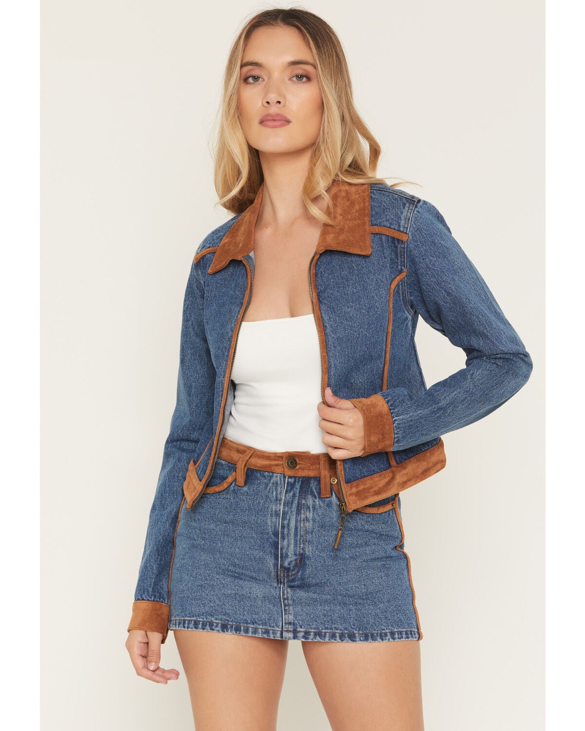 Image #1 - Show Me Your Mumu Women's Dawson Medium Wash Denim Jacket, Medium Wash, hi-res