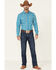 Image #2 - Cody James Men's Briar Patch Plaid Print Long Sleeve Pearl Snap Western Shirt, Teal, hi-res