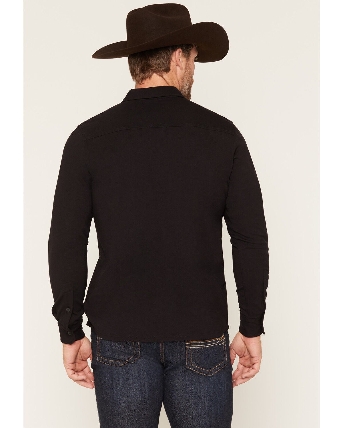 Image #4 - Cody James Men's Westley Solid Long Sleeve Button-Down Stretch Western Shirt, Black, hi-res