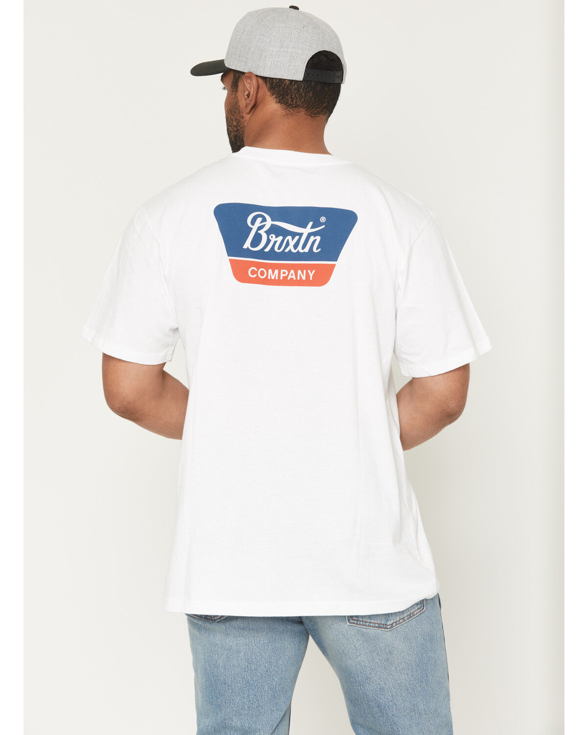 Image #1 - Brixton Men's Boot Barn Exclusive Linwood Logo Short Sleeve Graphic T-Shirt, White, hi-res