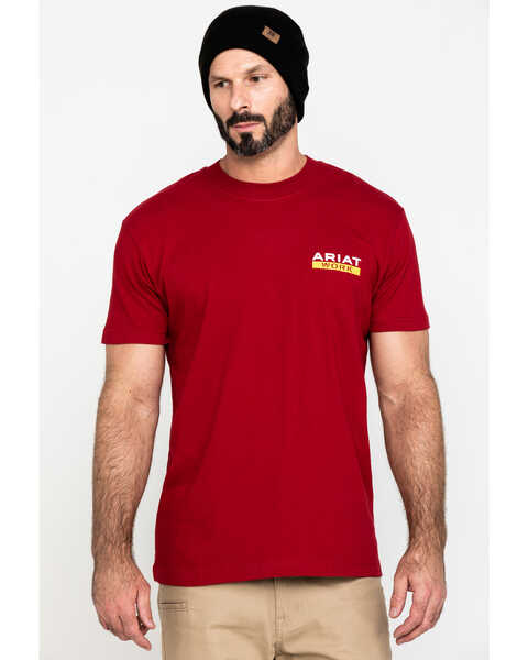Ariat Men's Red Rebar Cotton Strong Roughneck Graphic Work T-Shirt , Red, hi-res