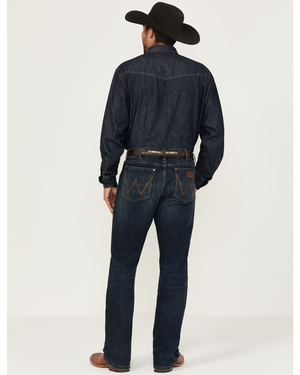 Image #3 - Wrangler Retro Men's Richland Dark Wash Slim Bootcut Stretch Denim Jeans - Tall, Dark Wash, hi-res