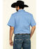 Cody James Core Men's Lone Star Geo Print Short Sleeve Western Shirt , Royal Blue, hi-res