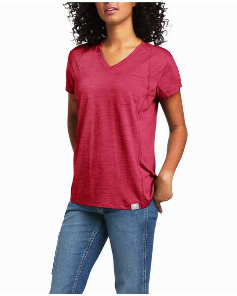 Ariat Women's Rebar Evolution T-Shirt, Dark Pink, hi-res