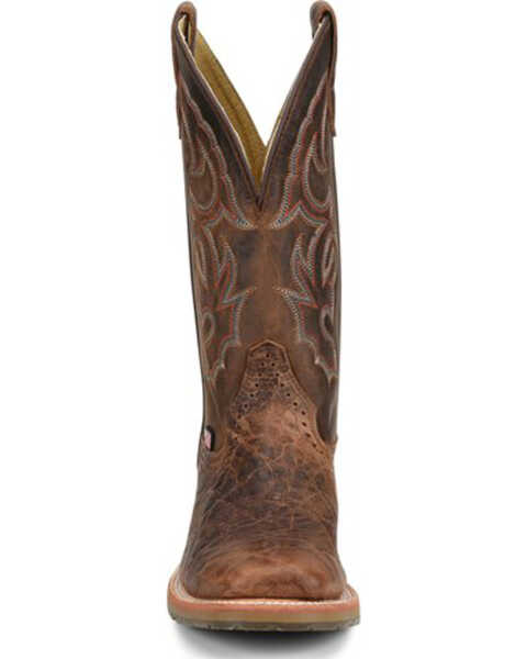 Image #4 - Double H Men's Harshaw Western Work Boots - Soft Toe, Distressed Brown, hi-res