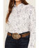 Image #3 - Rough Stock by Panhandle Women's Bandana Print Long Sleeve Pearl Snap Stretch Western Shirt, Blue, hi-res