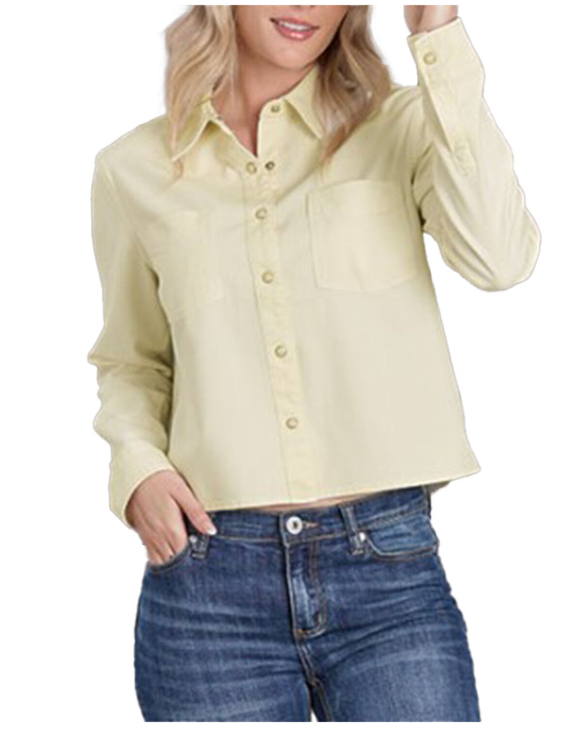 Image #2 - Stetson Women's Embroidered Long Sleeve Snap Western Denim Shirt, Cream, hi-res