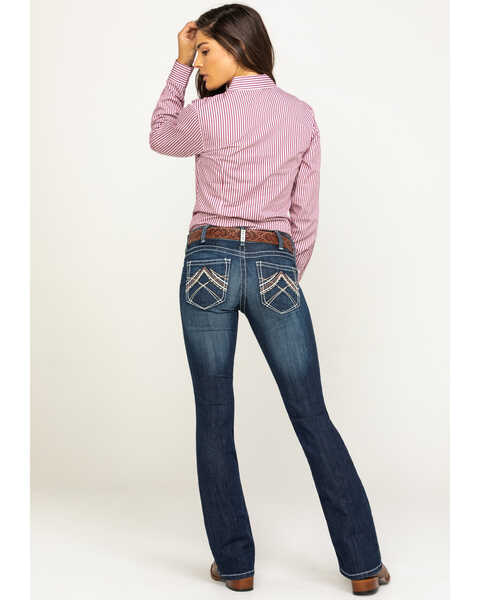Image #7 - Ariat Women's R.E.A.L. Low Rise Rosy Whipstitch Bootcut Jeans, Blue, hi-res