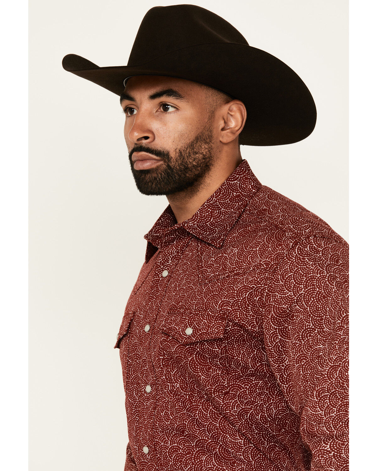 Image #2 - Wrangler Retro Men's Printed Long Sleeve Snap Western Shirt - Tall, Red, hi-res