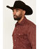 Image #2 - Wrangler Retro Men's Printed Long Sleeve Snap Western Shirt - Tall, Red, hi-res