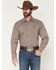 Image #1 - Cinch Men's Medallion Print Long Sleeve Button-Down Western Shirt, Burgundy, hi-res