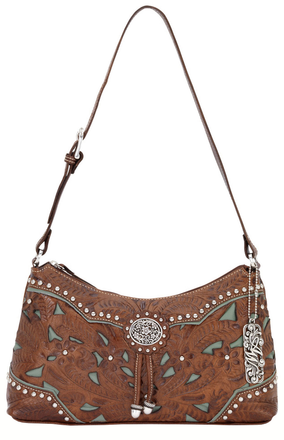 Image #1 - American West Lady Lace Shoulder Bag, Brown, hi-res