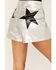 Image #2 - Saints & Hearts Women's Metallic High Rise Star Back Shorts, Silver, hi-res