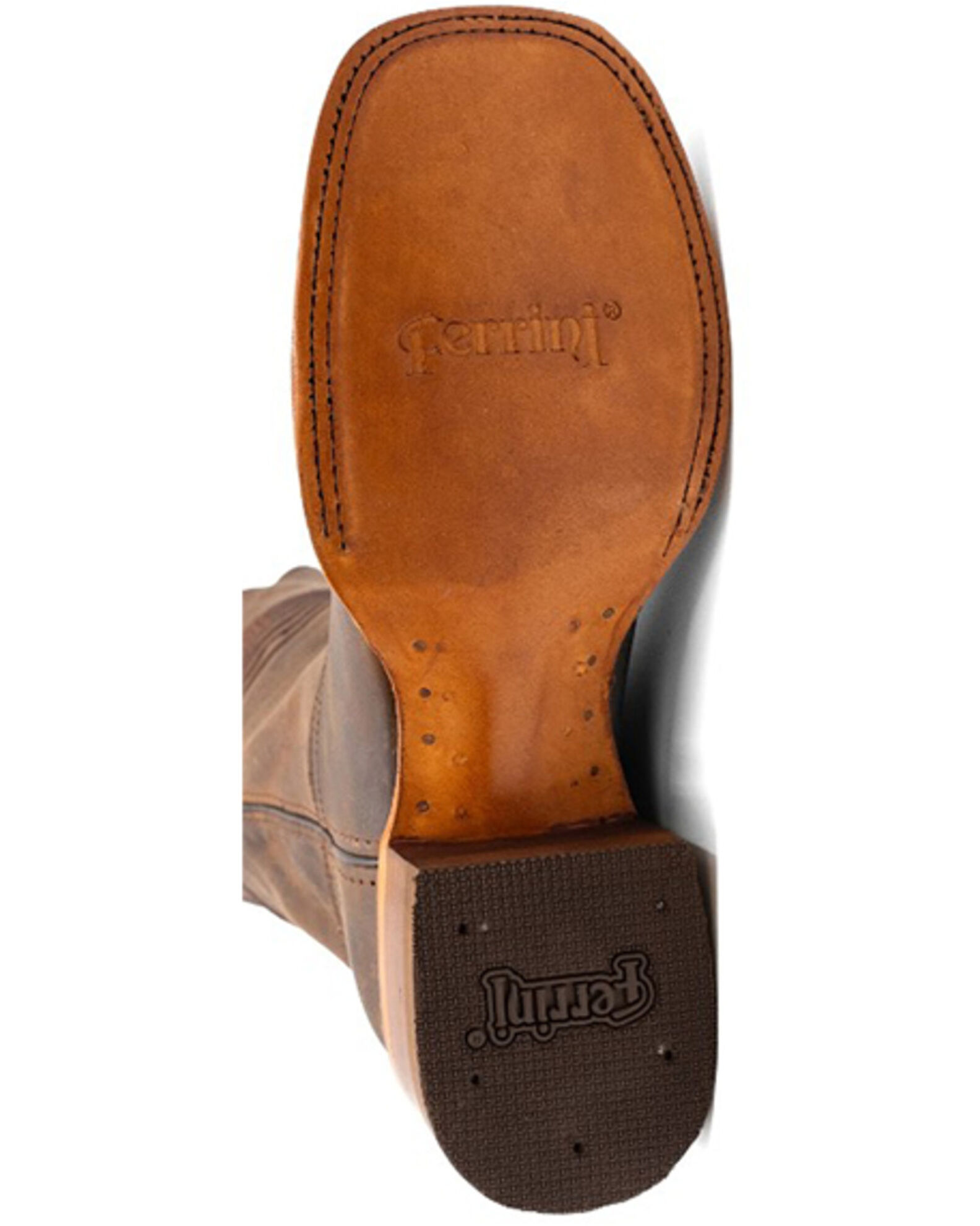 Image #6 - Ferrini Men's Patriot Western Boots - Broad Square Toe, Chocolate, hi-res