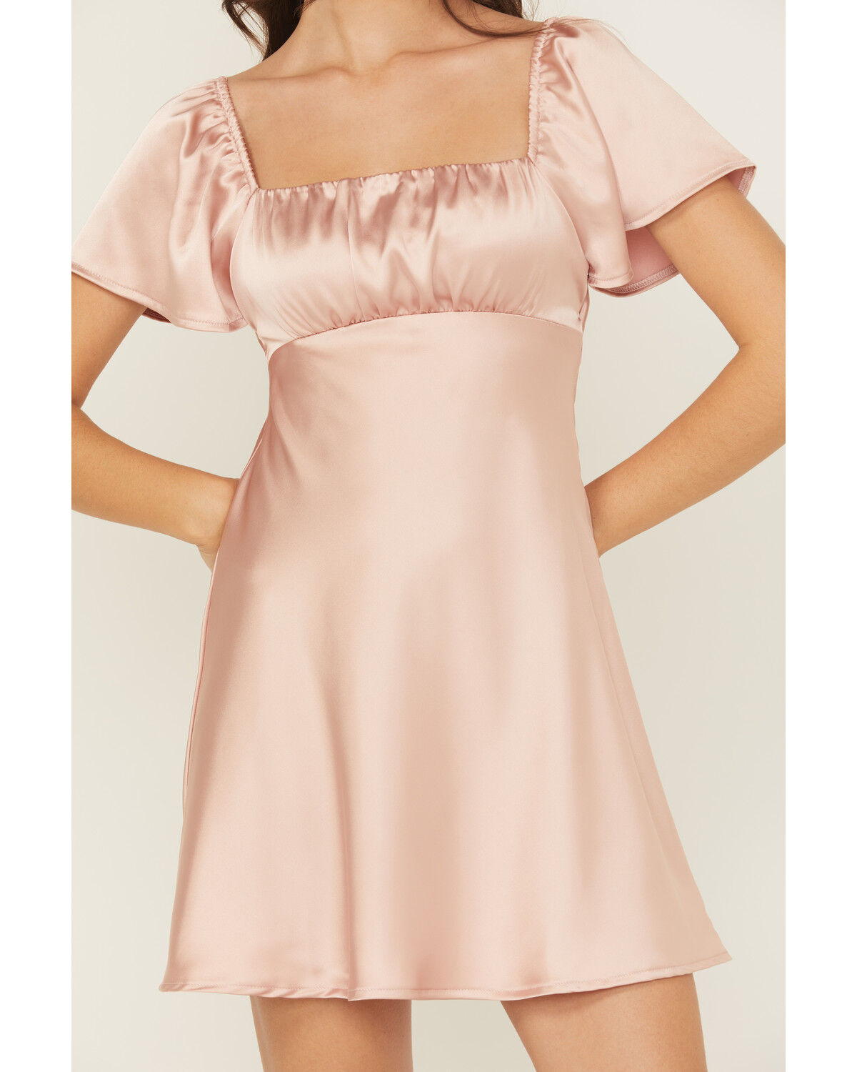 Image #3 - Originality Women's Emma Satin Mini Dress, Rose, hi-res