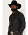 Image #2 - Blue Ranchwear Men's Long Sleeve Denim Western Snap Shirt, Black, hi-res