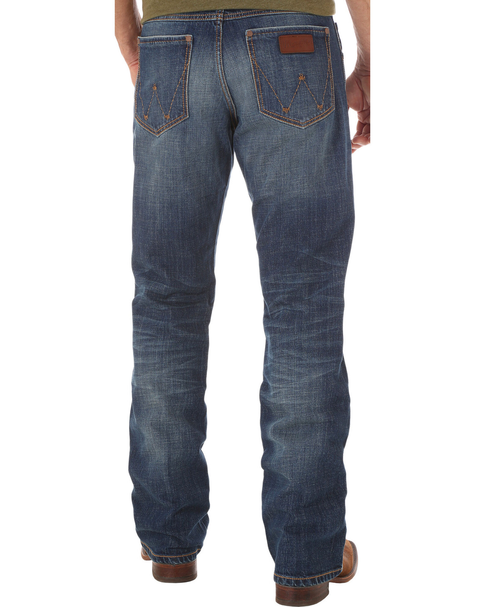 Wrangler Retro Men s Relaxed Fit Dark Wash Boot Cut Jeans Big and Tall Country Outfitter