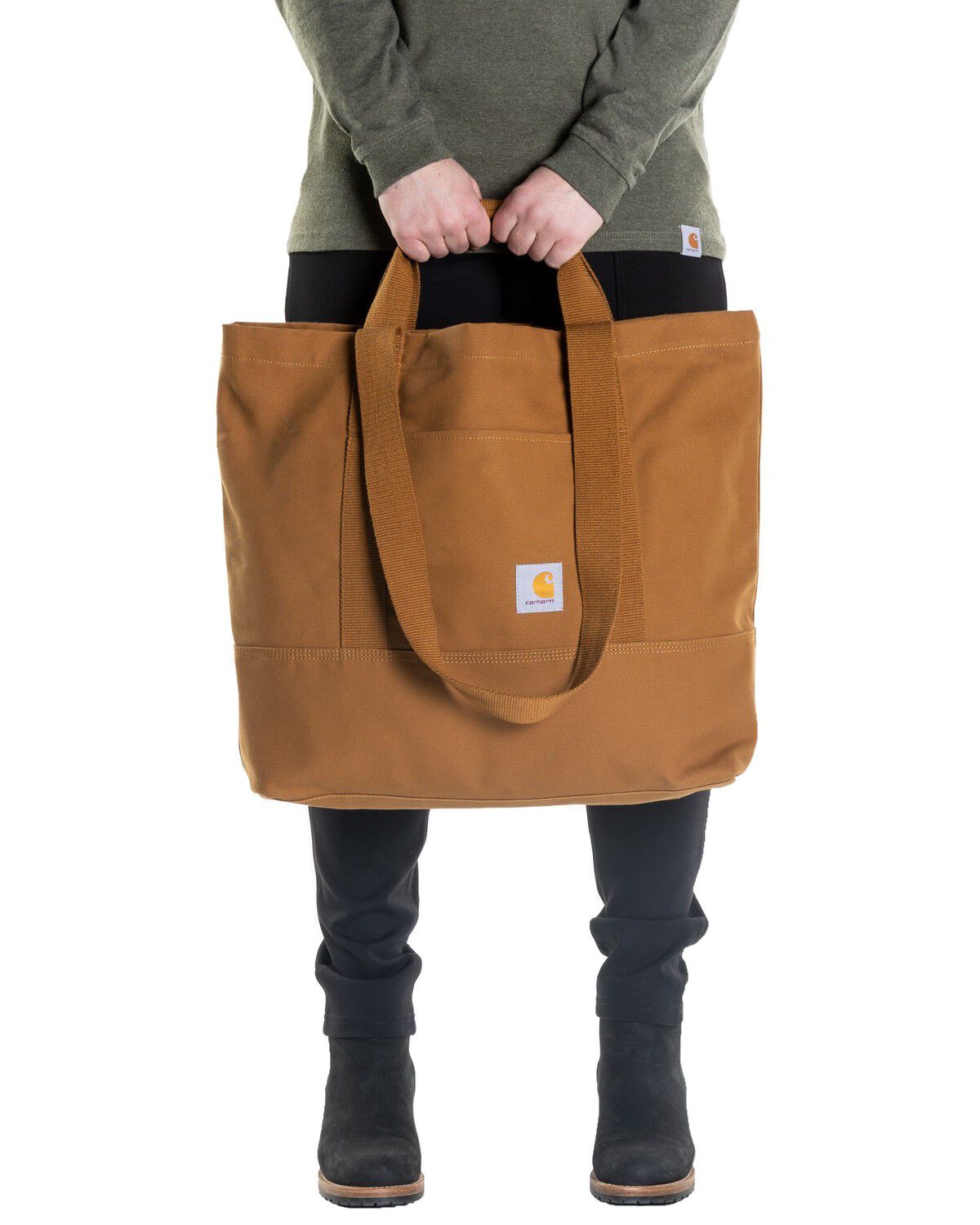Image #6 - Carhartt 18L Firm Duck Tote Bag, Brown, hi-res