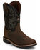 Justin Men's Fireman Black Western Boots - Square Toe, Tan, hi-res