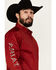 Image #2 - Ariat Men's Boot Barn Exclusive Team Logo Twill Fitted Long Sleeve Button-Down Western Shirt, Red, hi-res