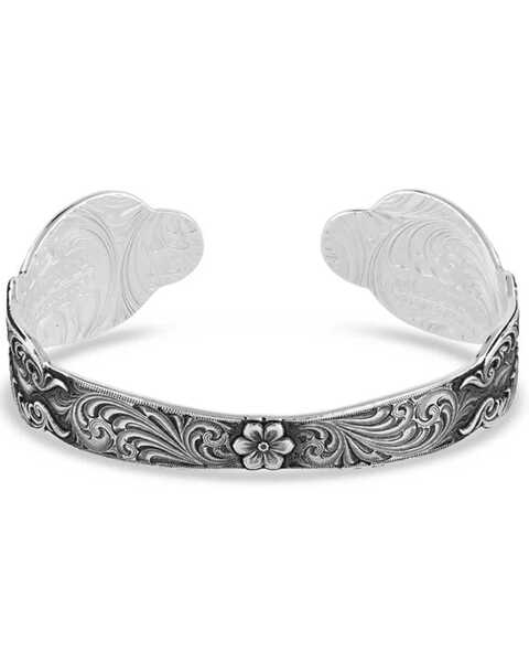 Image #2 - Montana Silversmiths Women's Heirloom Treasure Spoon Floral Cuff Bracelet, Silver, hi-res