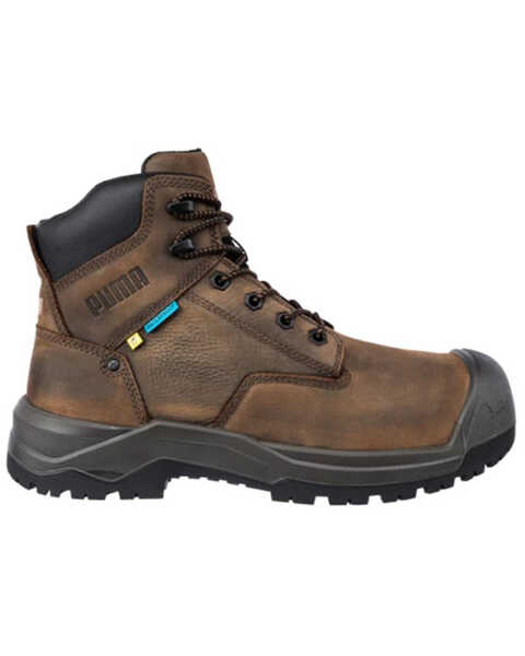Puma Safety Men's 6" Granite Waterproof Met Guard Work Boots - Composite Toe , Brown, hi-res