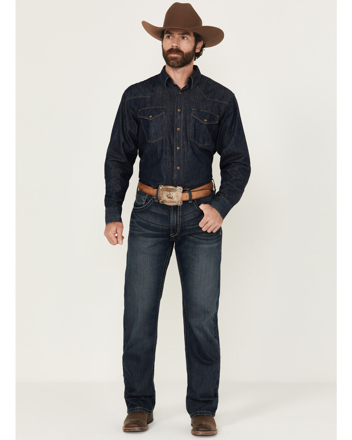 Image #1 - Ariat Men's M5 Slim Deadrun Stackable Straight Leg Jean, Denim, hi-res