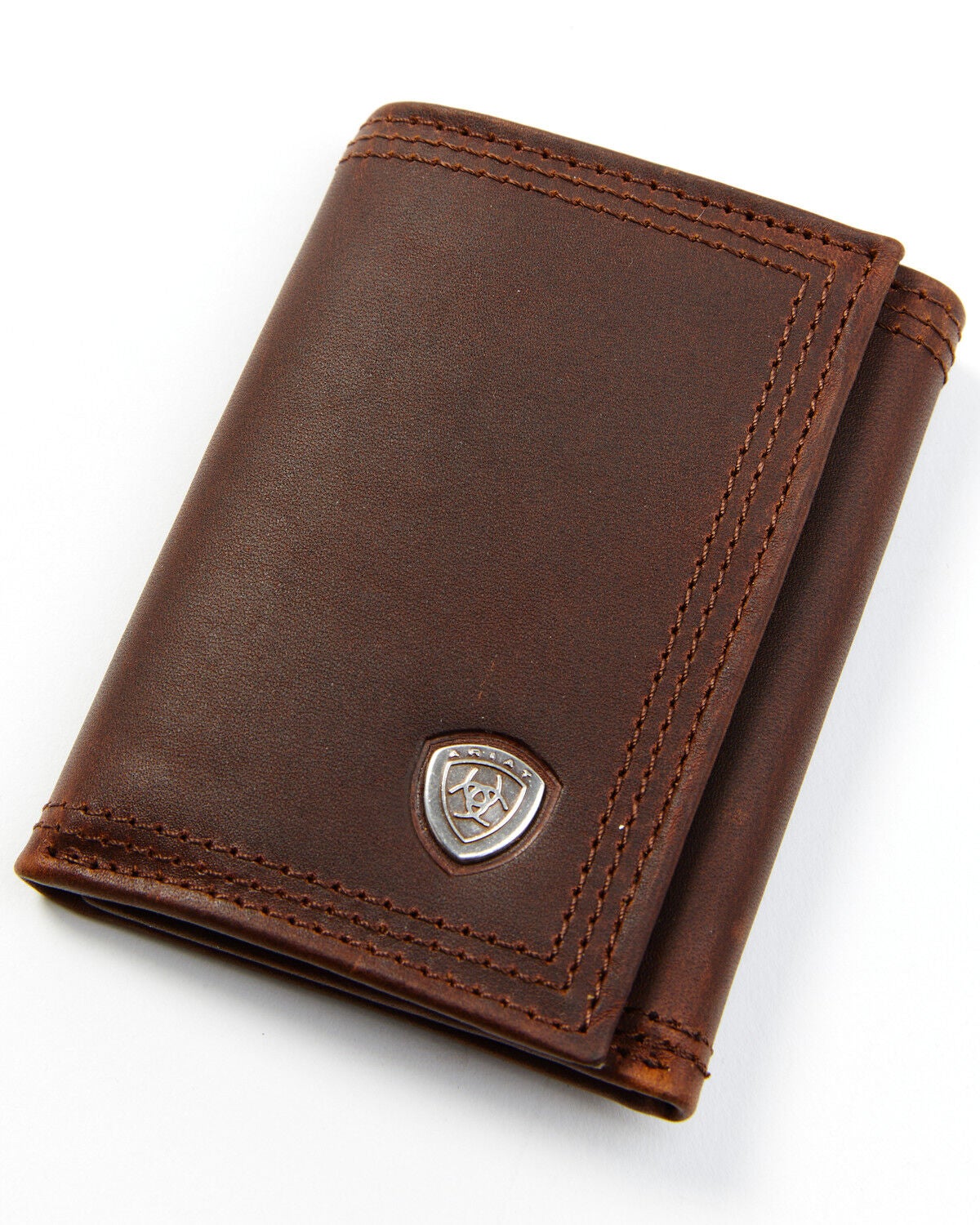 Ariat Men's Logo Concho Tri-fold Wallet, Sunshine, hi-res