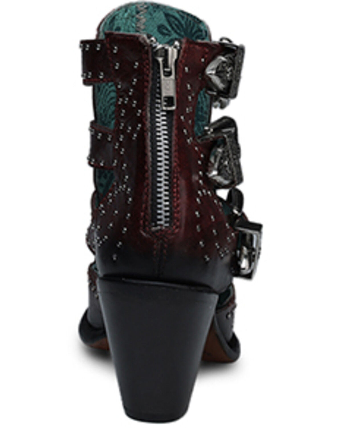 Image #4 - Corral Women's Studded Fashion Booties - Round Toe, Red, hi-res