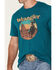 Image #3 - Wrangler Men's Scenic Cowboy Short Sleeve Graphic T-Shirt, Teal, hi-res