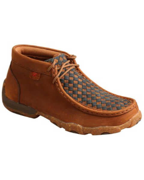 Twisted X Boys' Weave Driving Shoes - Moc Toe, Brown, hi-res