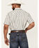 Image #4 - Gibson Trading Co Men's Side Swipe Vertical Striped Print Short Sleeve Snap Western Shirt , Ivory, hi-res