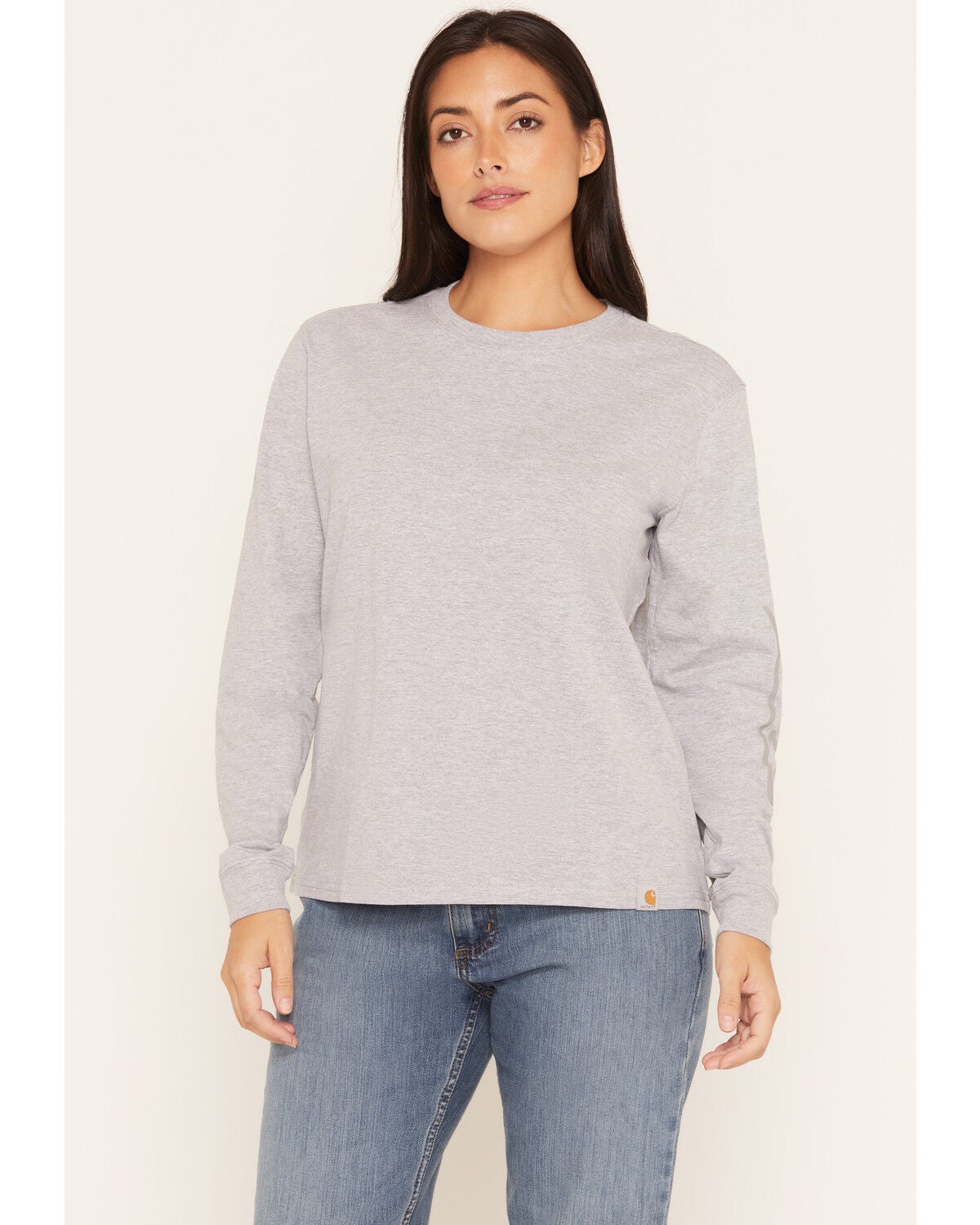 Image #1 - Carhartt Women's Irvine Loose Long Sleeve Work Shirt, Heather Grey, hi-res