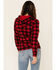 Kimes Ranch Women's Cabin Fever Flannel Logo Hooded Sweatshirt , Red, hi-res
