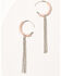Image #1 - Shyanne Women's Pink Braided Hoop Silver Fringe Earrings, Pink, hi-res