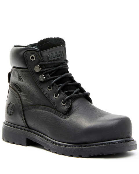 Hawx Women's Trooper Black Work Boots - Composite Toe, Black, hi-res