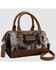 Image #2 - Wrangler Women's Genuine Cowhide Tooled Barrel Crossbody Bag, Brown, hi-res