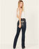 Image #1 - Grace in LA Women's Dark Wash Mid Rise Bootcut Jeans, , hi-res