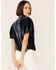 Image #3 - Free People Women's Velvet Knit Claudia Puff Short Sleeve Tee, Navy, hi-res