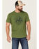 Image #1 - Brothers and Sons Men's Eagle Slub Circle Graphic T-Shirt, Green, hi-res