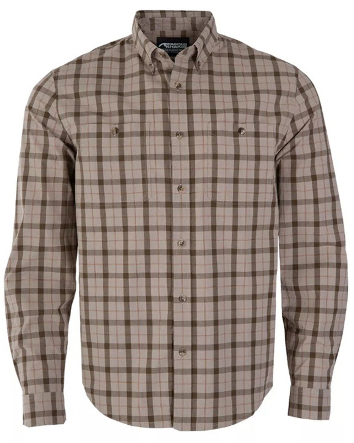 Mountain Khakis Men's Midtown Long Sleeve Woven Shirt, Brown, hi-res