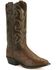 Tony Lama Men's Full Quill Ostrich Western Boots - Medium Toe, Coffee, hi-res