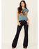 Rodeo Quincy Women's Poppy The Steer Graphic Short Sleeve Tee , Blue, hi-res