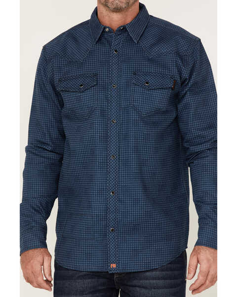 Image #3 - Cody James Men's FR Houndstooth Check Long Sleeve Snap Work Shirt , Medium Blue, hi-res