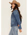 Image #2 - Shyanne Women's Saranac Dark Wash Sherpa Lined Denim Jacket, Dark Wash, hi-res